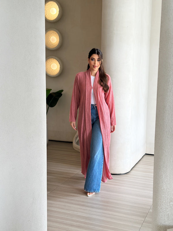 Blush pink casual abaya