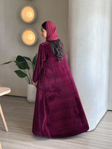 Red velvet abaya