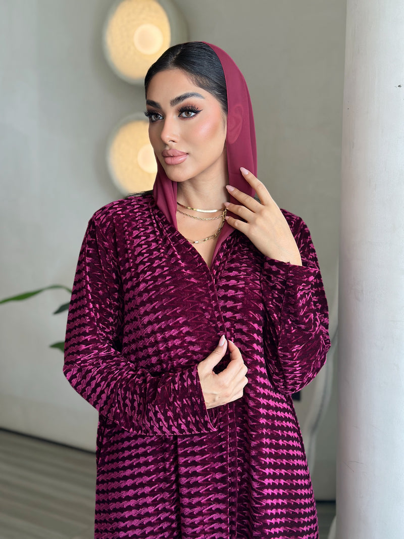 Red velvet abaya