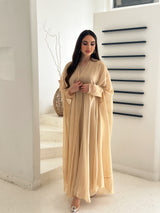 Two pieces beige cape abaya