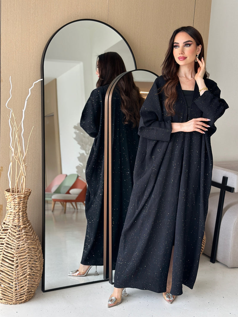 Glitter black bisht