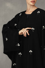 Black flower bisht