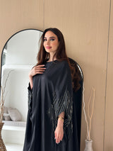 Two pieces embroidery cape abaya