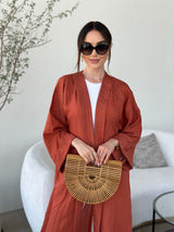 Orange cotton abaya