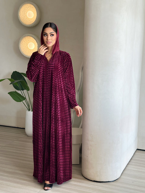 Red velvet abaya