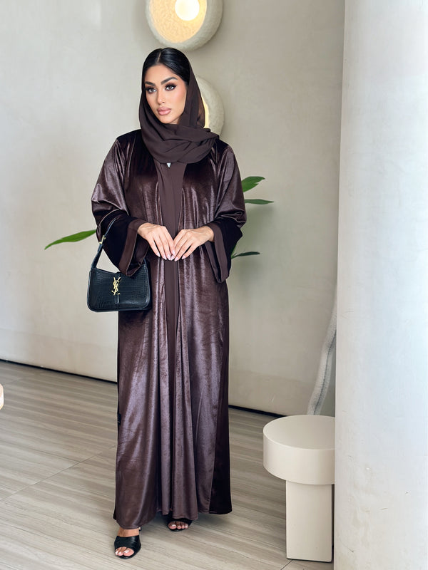 Nada brown velvet abaya