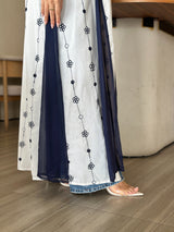 White embroidered cotton abaya