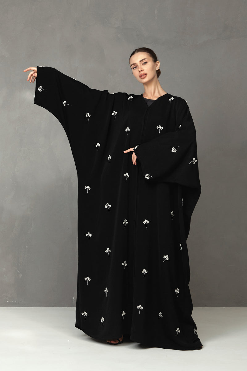 Black flower bisht