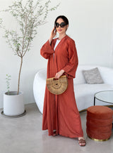 Orange cotton abaya