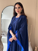 Two pieces feathers cape abaya