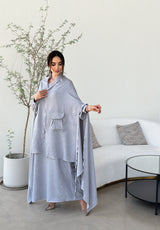 Two pieces pocket cape abaya