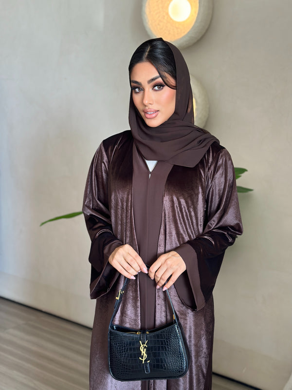 Nada brown velvet abaya