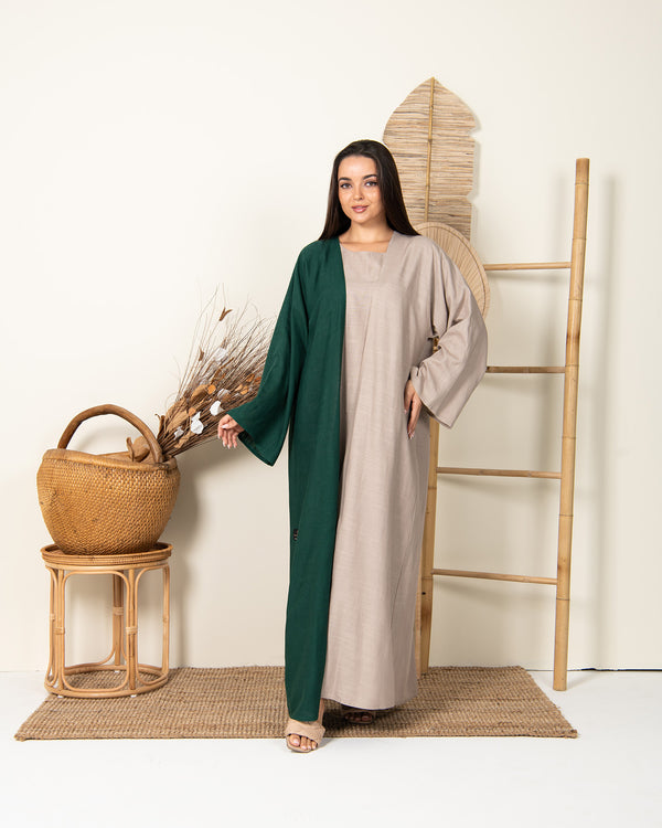 Season twist linen abaya