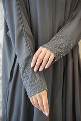 The Grey Kristal abaya