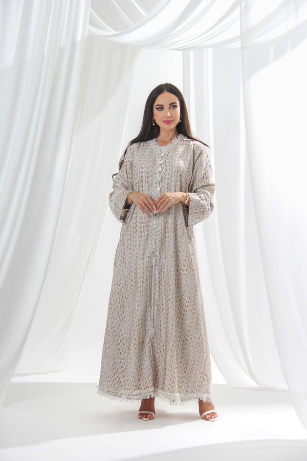 Beige Tweed abaya