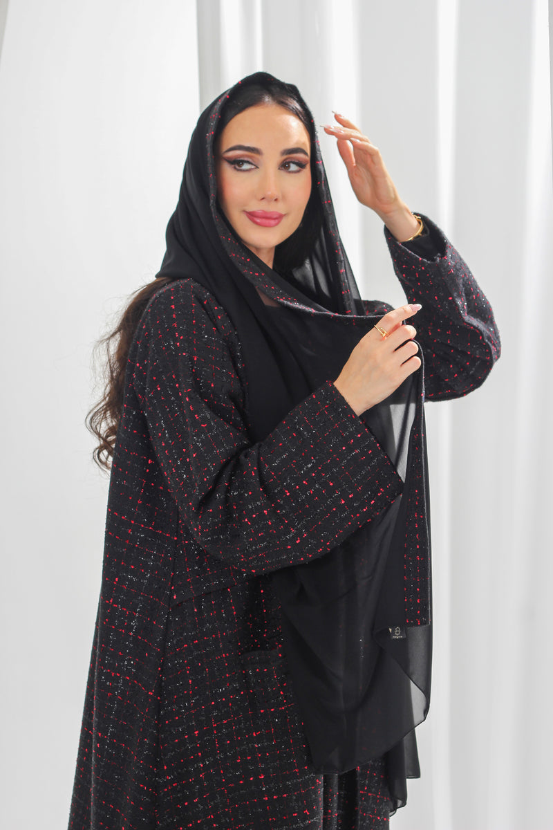 Back Tweed abaya