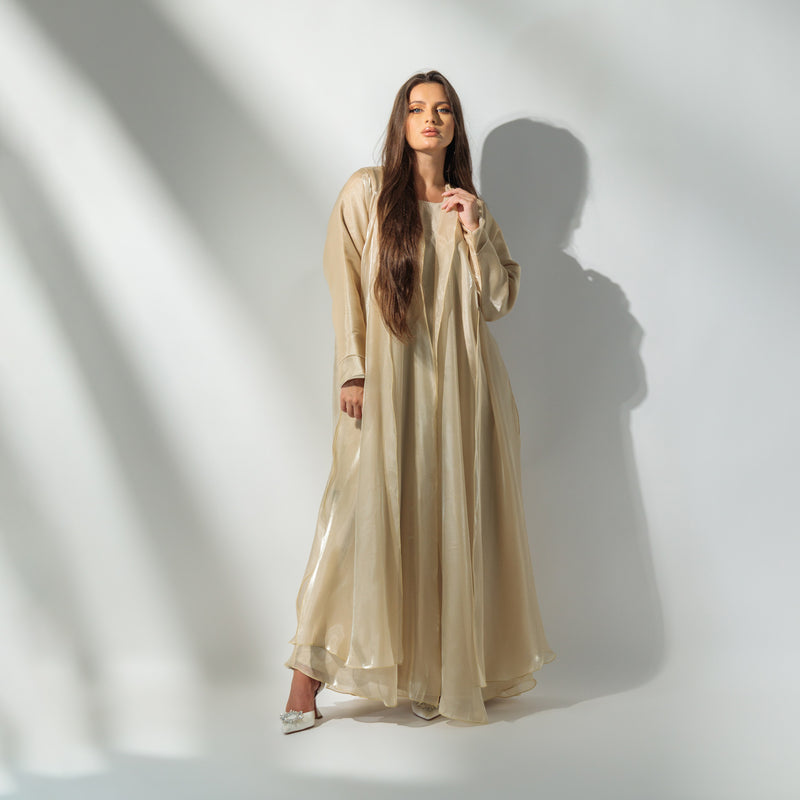 Beige delicate abaya