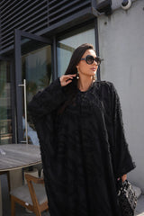 Black feathers abaya