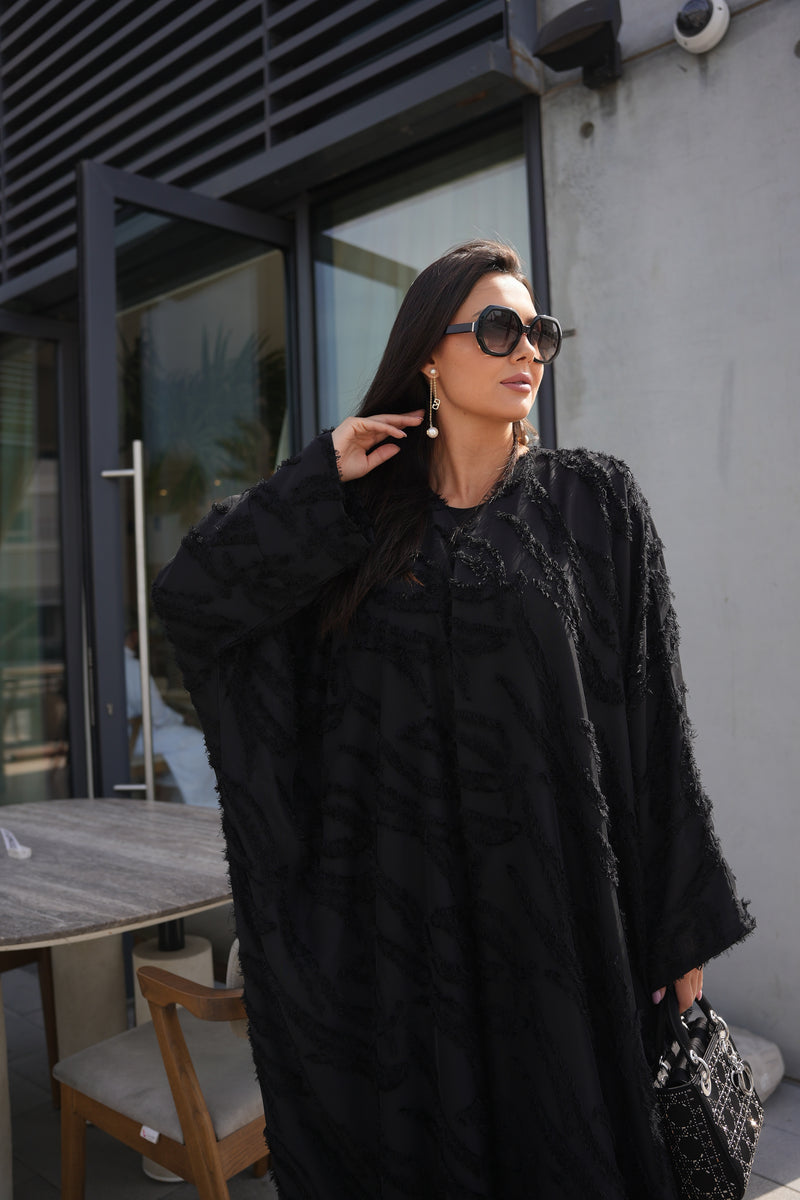 Black feathers abaya