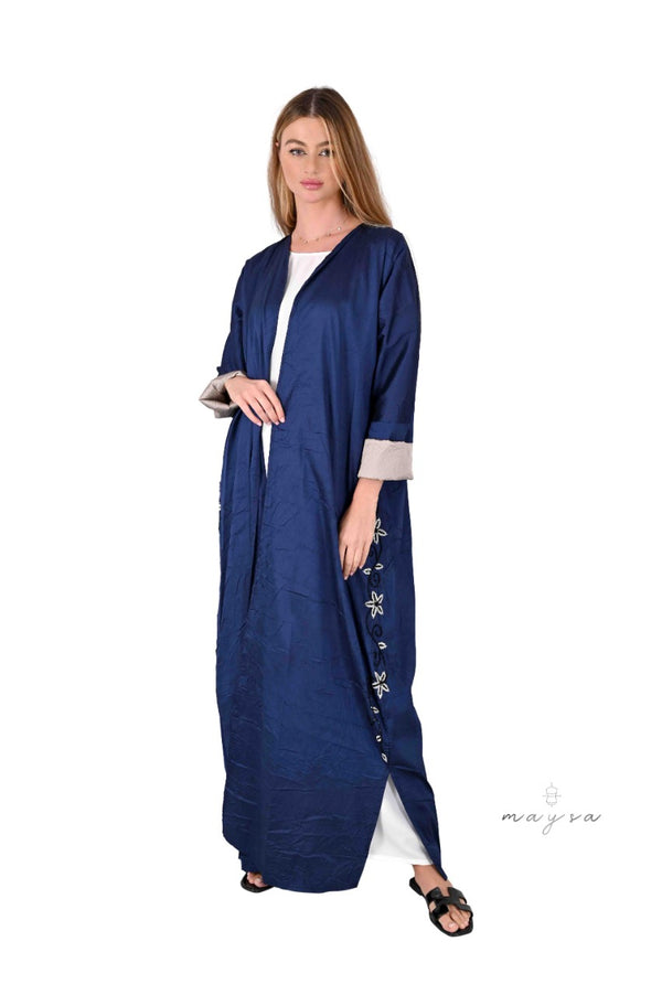 Imperial blue casual abaya