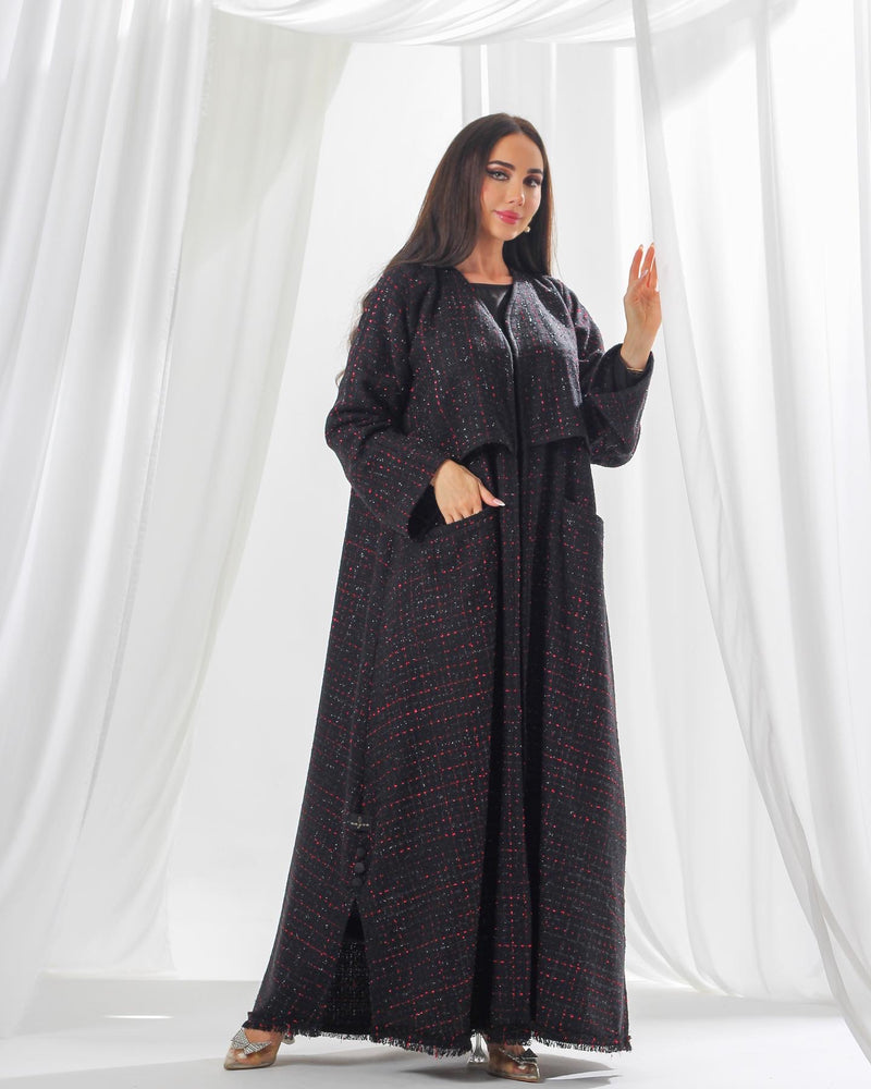 Back Tweed abaya