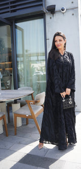 Black feathers abaya