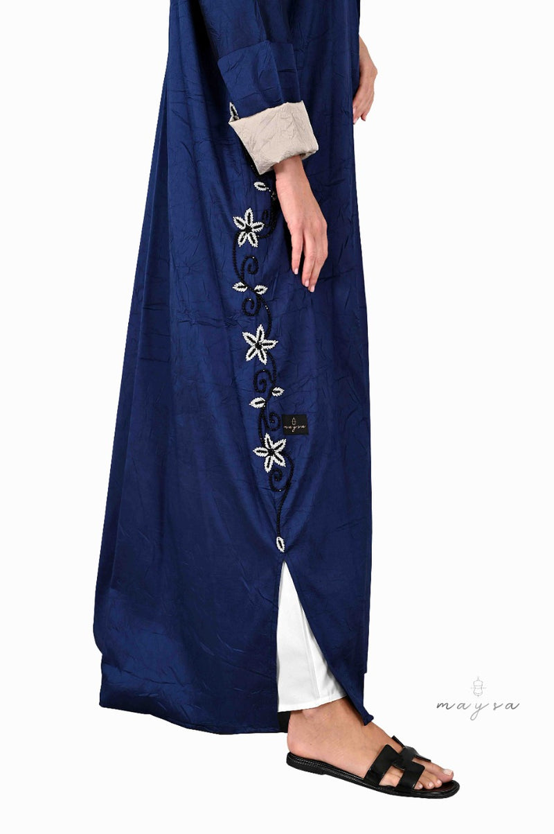 Imperial blue casual abaya